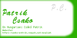 patrik csako business card